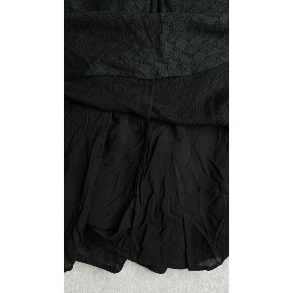 Free People Black Daisy  Mini Dress Cutout Lace Upper Bodice Size 8 - Picture 10 of 12